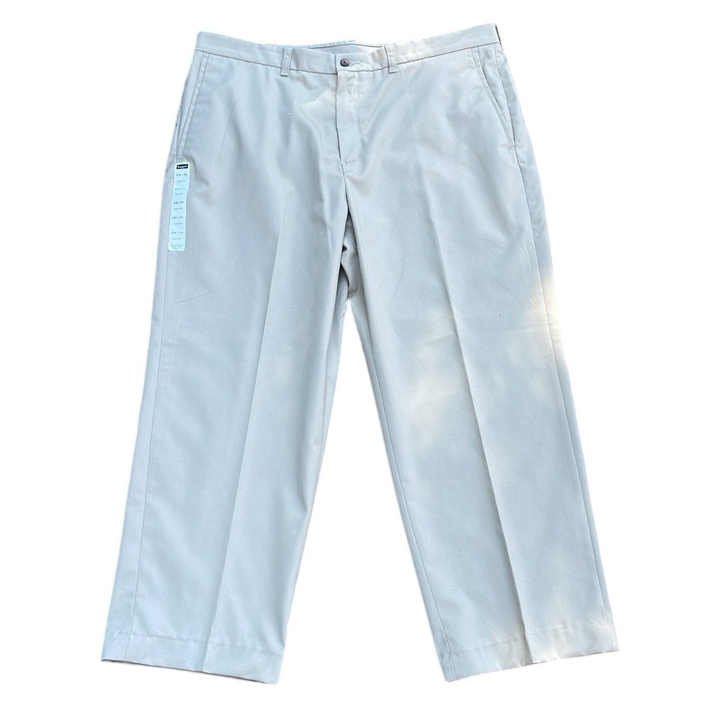 Haggar Classic Khaki 40 x 27 Plain Front no‎ Iron Pant
